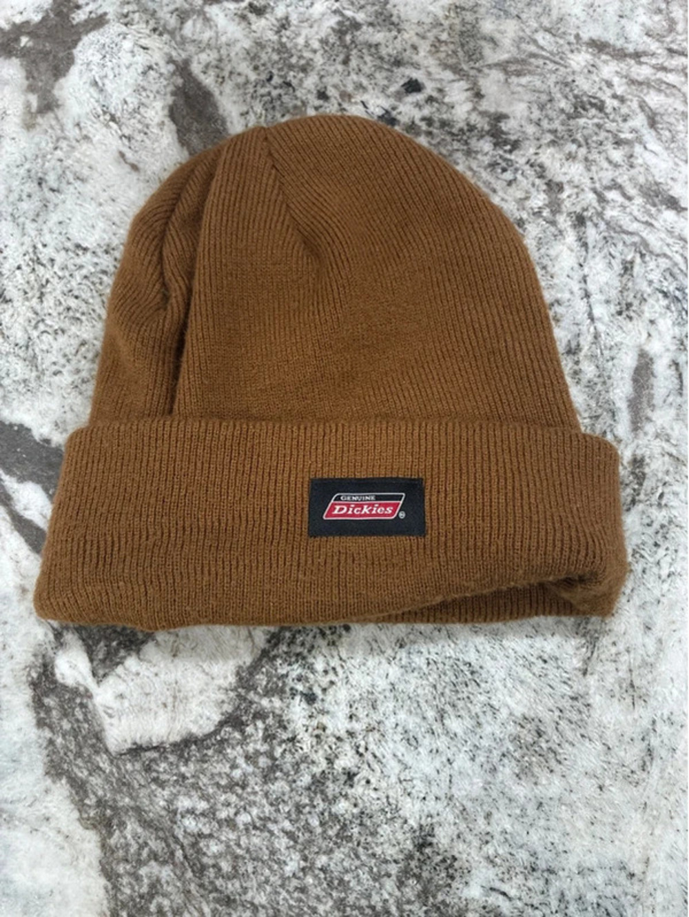 Dickies Genuine Brown Acrylic Knit Beanie with Fleece Lining